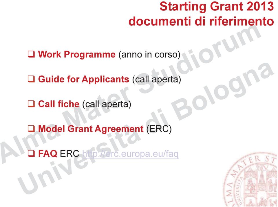 (call aperta) q Call fiche (call aperta) q Model