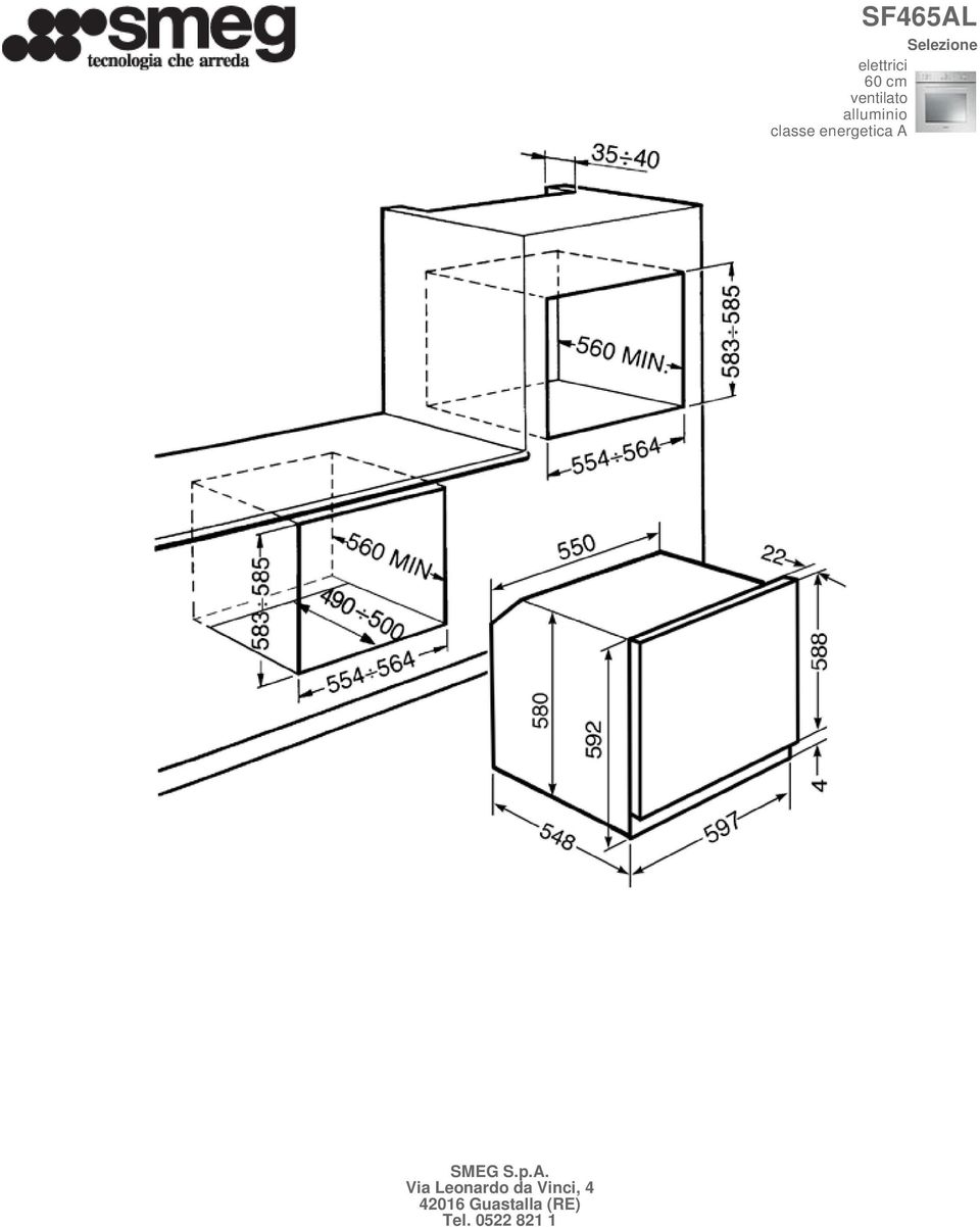 60 cm ventilato