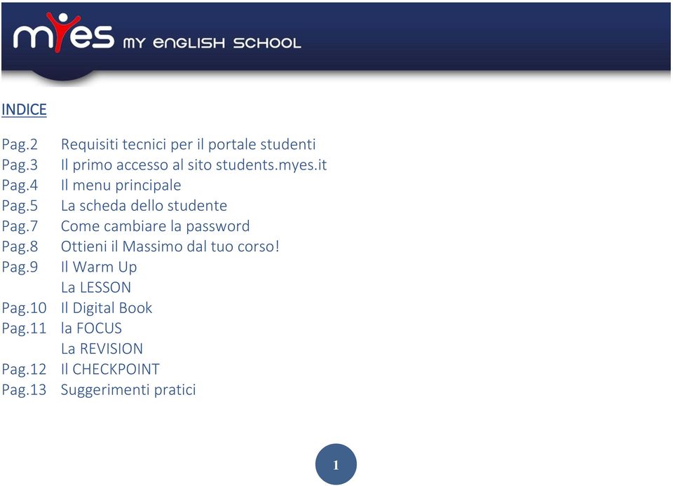 it Il menu principale La scheda dello studente Come cambiare la password Ottieni il