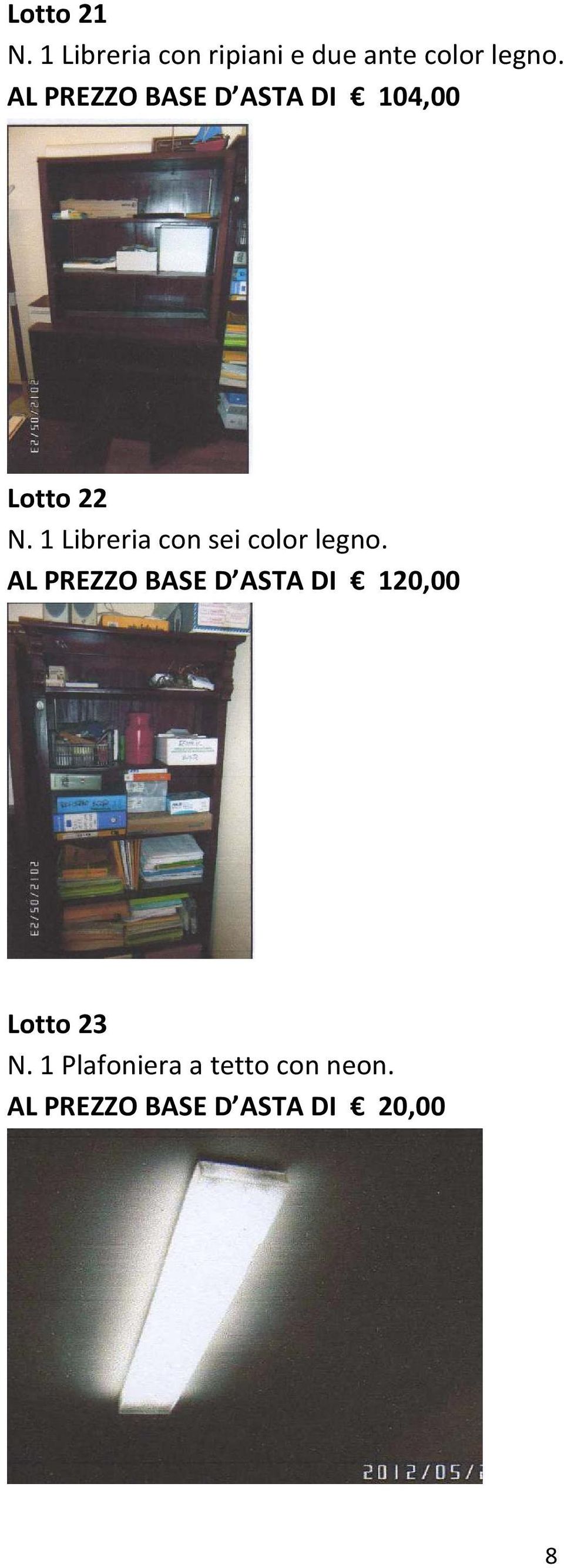 1 Libreria con sei color legno.