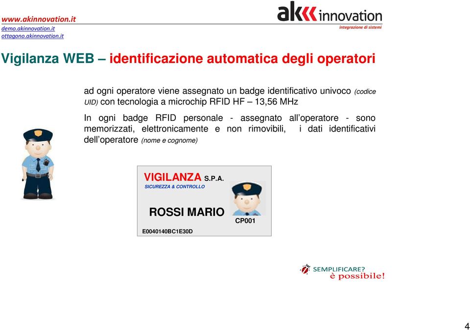 personale - assegnato all operatore - sono memorizzati, elettronicamente e non rimovibili, i dati