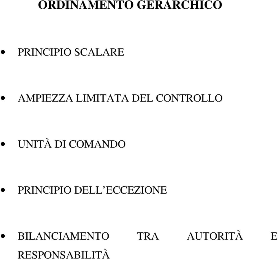 UNITÀ DI COMANDO PRINCIPIO DELL