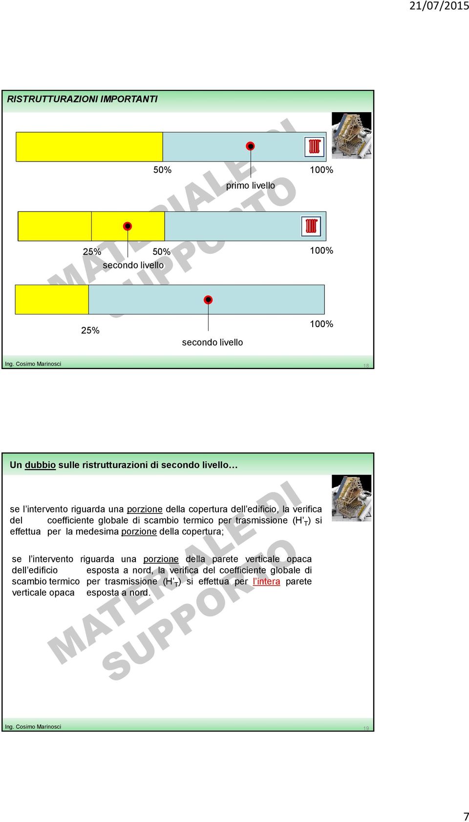 coefficiente globale di scambio termico per trasmissione (H T ) si effettua per la medesima porzione della copertura; se l intervento riguarda una porzione della