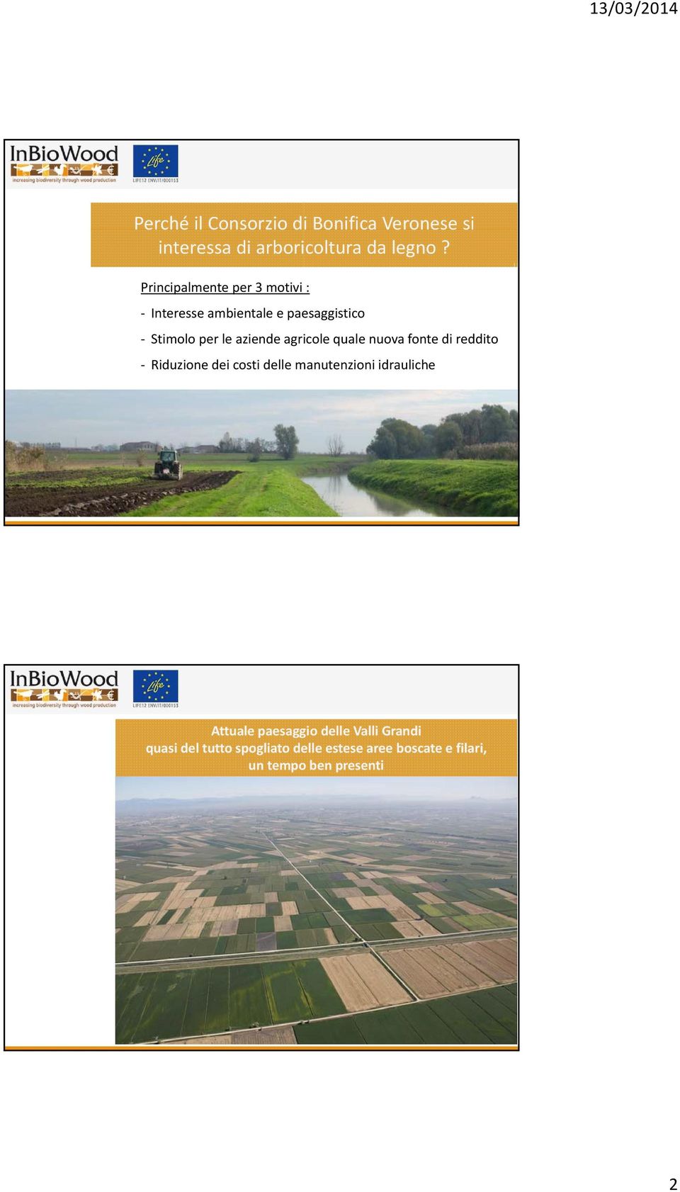 agricole quale nuova fonte di reddito Riduzione dei costi delle manutenzioni idrauliche Attuale