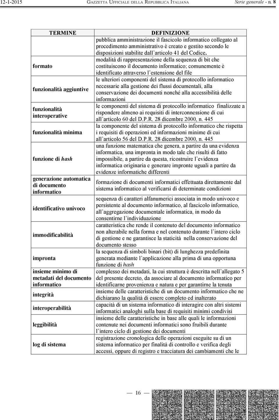 creato e gestito secondo le disposizioni stabilite dall articolo 41 del Codice.