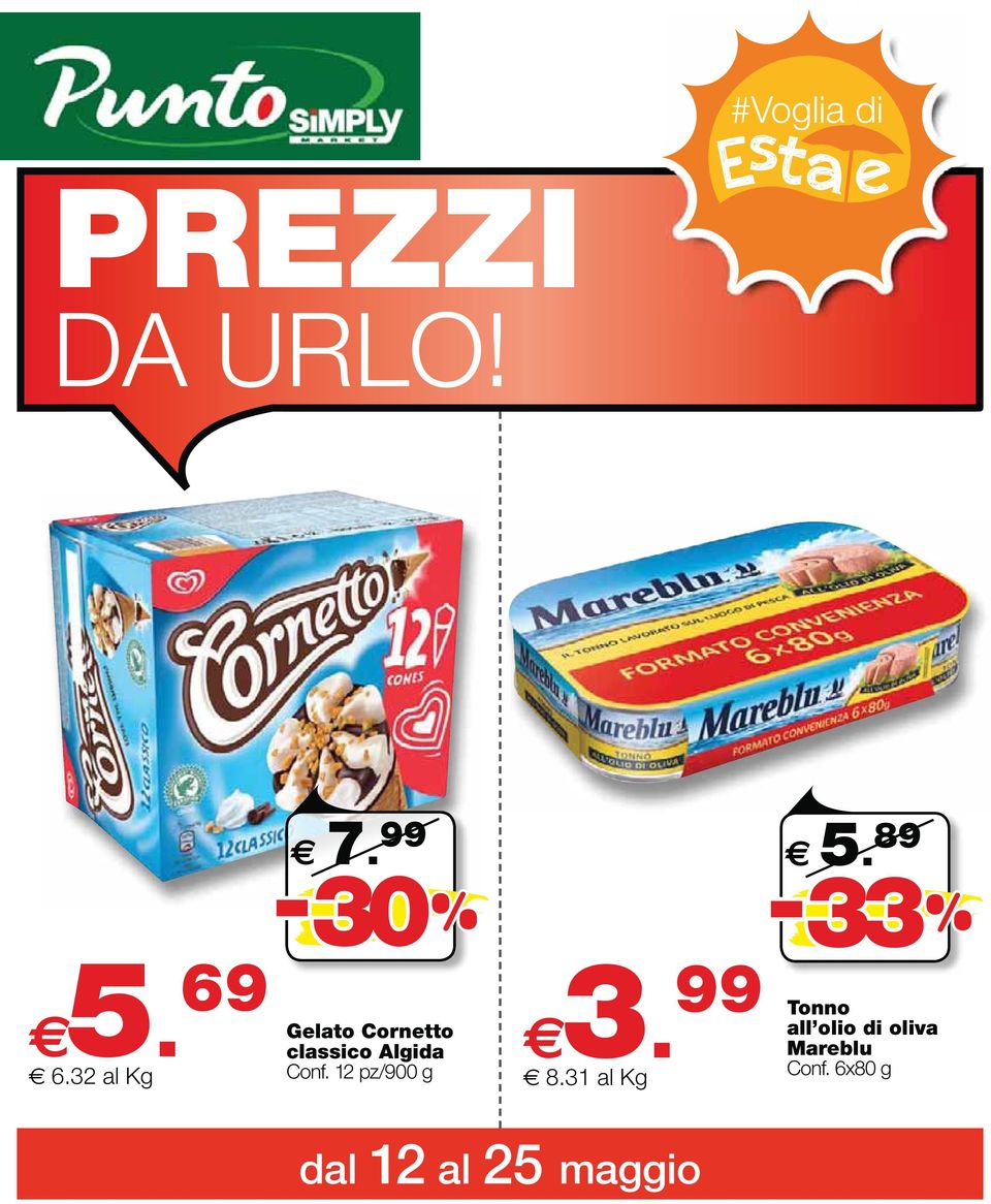 32 al Kg Gelato Cornetto classico Algida Conf.