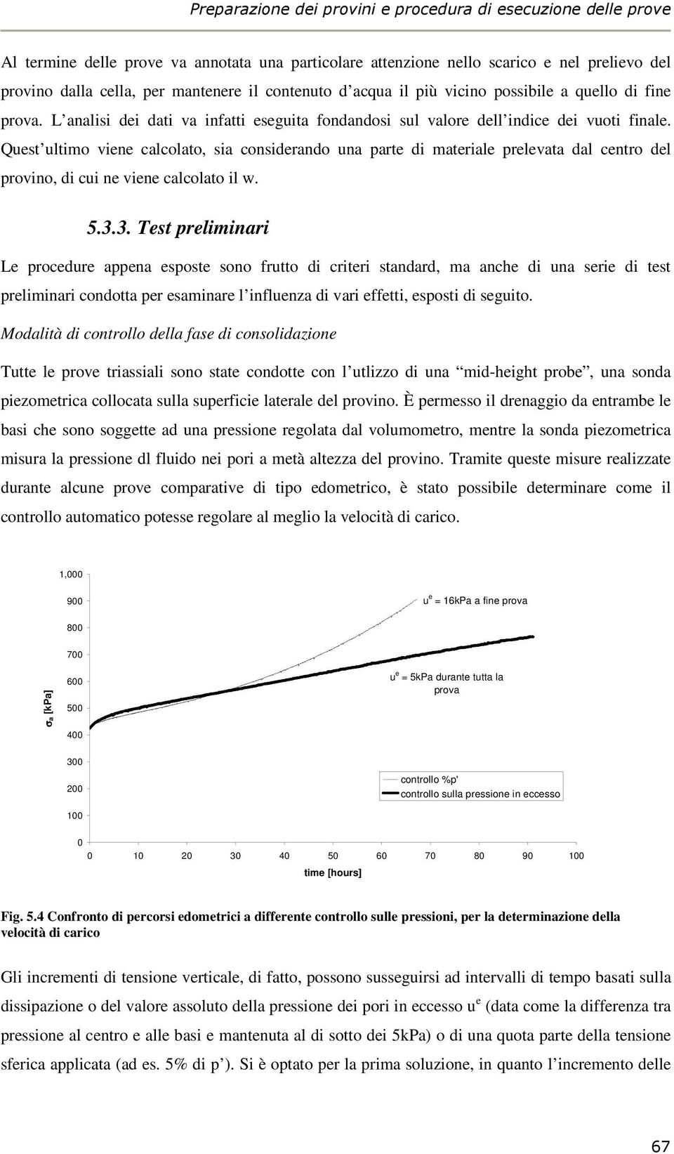 Quest ultimo viene calcolato, sia considerando una parte di materiale prelevata dal centro del provino, di cui ne viene calcolato il w. 5.3.