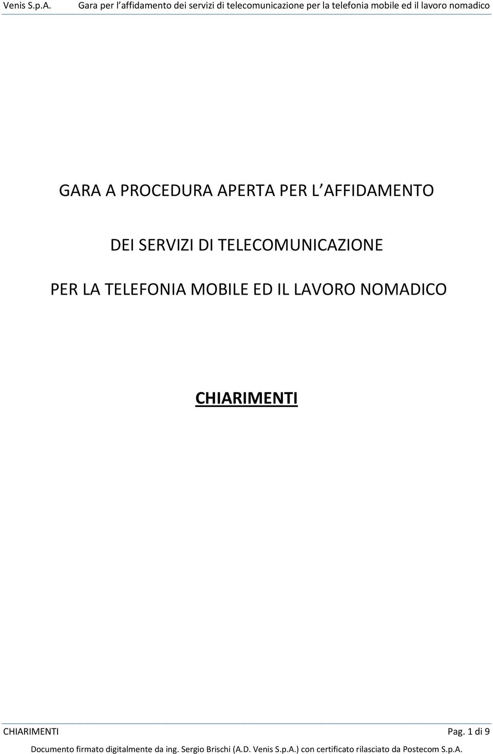 TELECOMUNICAZIONE PER LA TELEFONIA