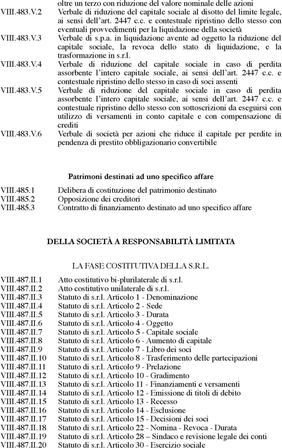 r.l. Verbale di riduzione del ca