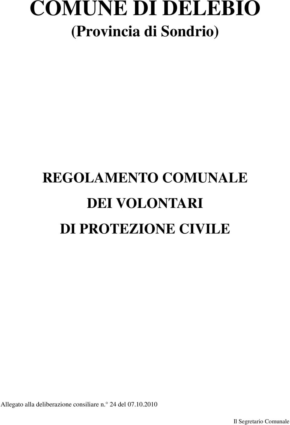 PROTEZIONE CIVILE Allegato alla