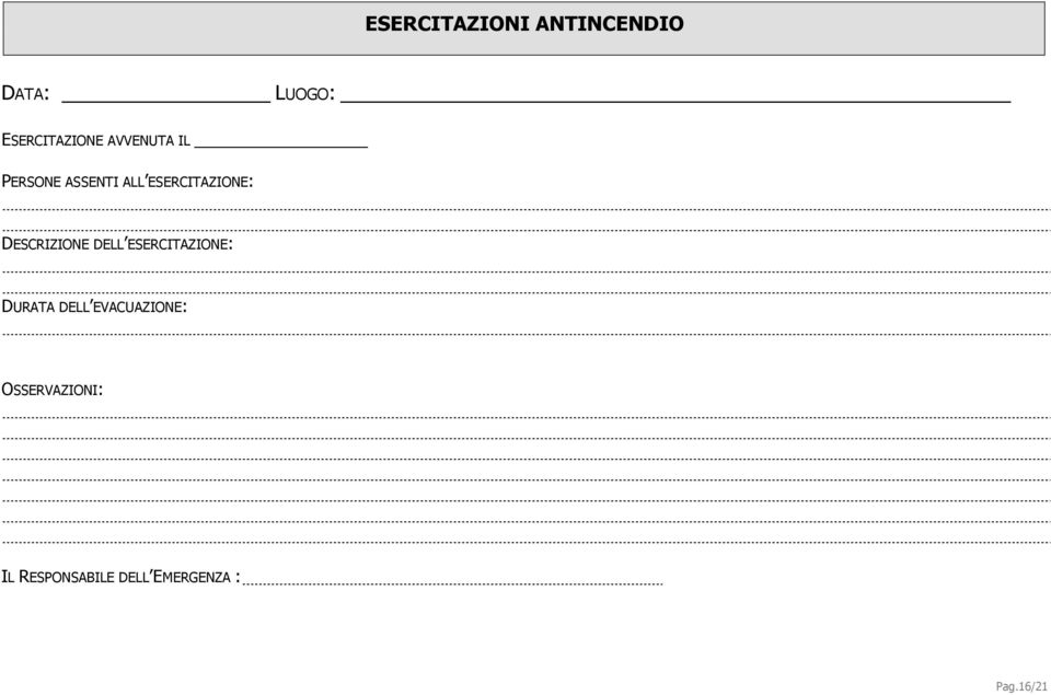 DESCRIZIONE DELL ESERCITAZIONE: DURATA DELL