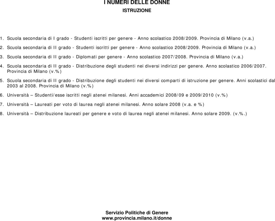Scuola secondaria di II grado - Diplomati per genere - Anno scolastico 2007/2008. Provincia di Milano (v.a.) 4.