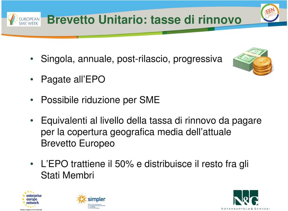 Equivalenti al livello della tassa di rinnovo da pagare per la copertura geografica