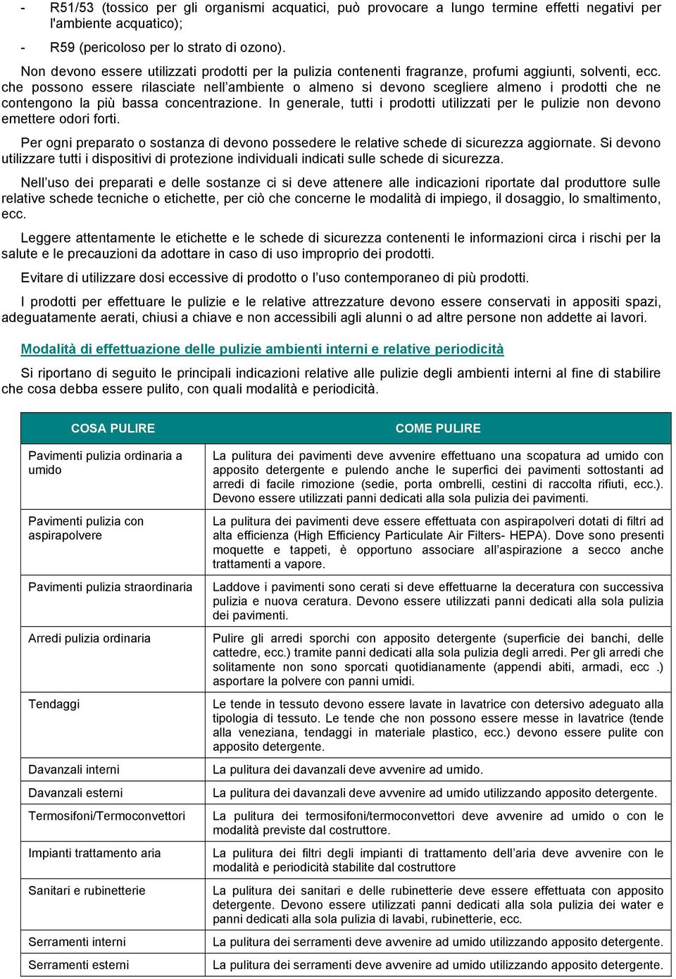 che possono essere rilasciate nell ambiente o almeno si devono scegliere almeno i prodotti che ne contengono la più bassa concentrazione.