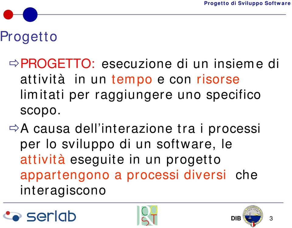 A causa dell interazione tra i processi per lo sviluppo di un software,