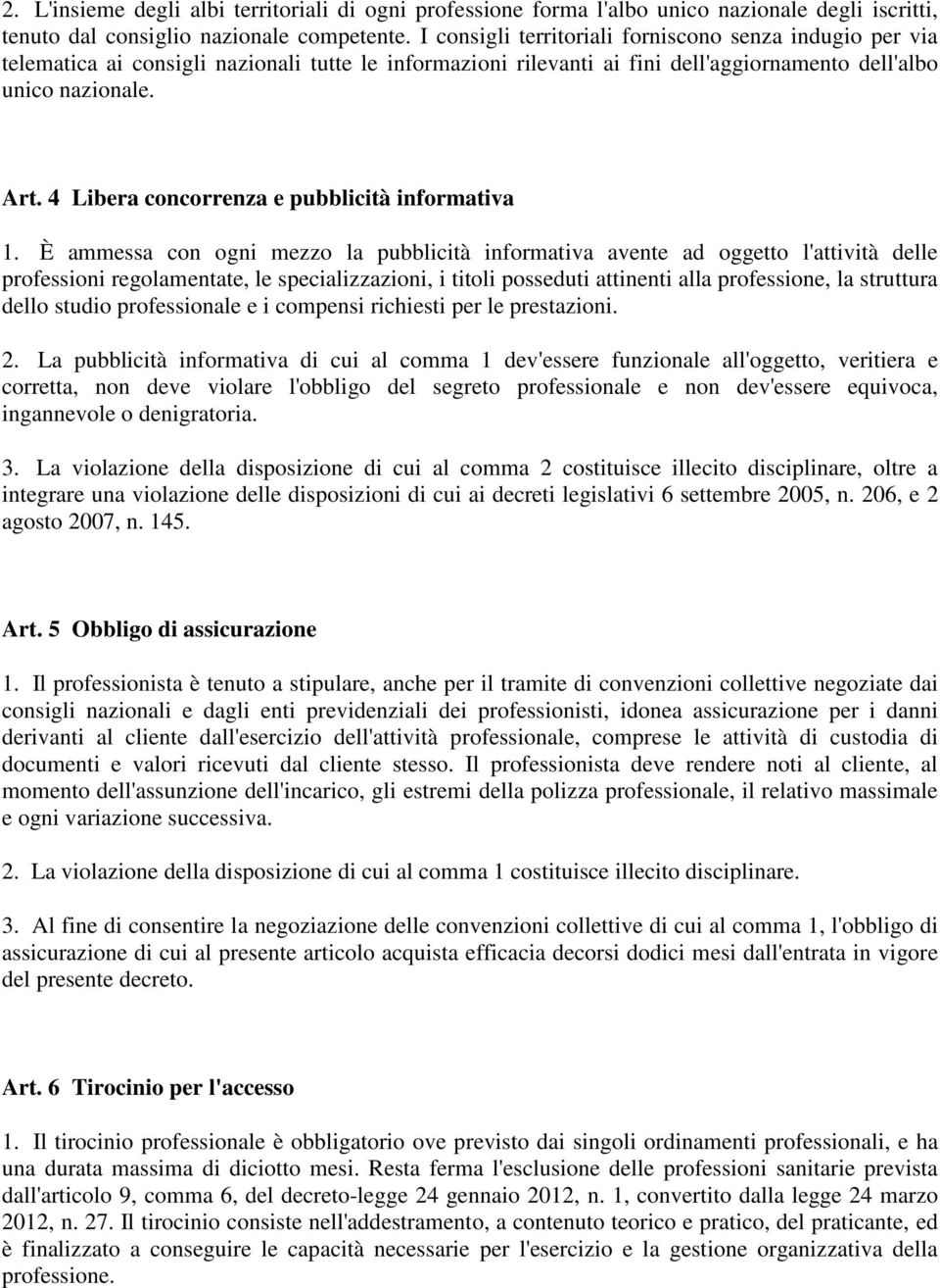 4 Libera concorrenza e pubblicità informativa 1.