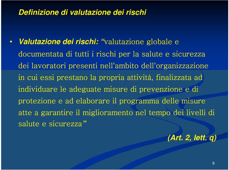 rischi Valutazione