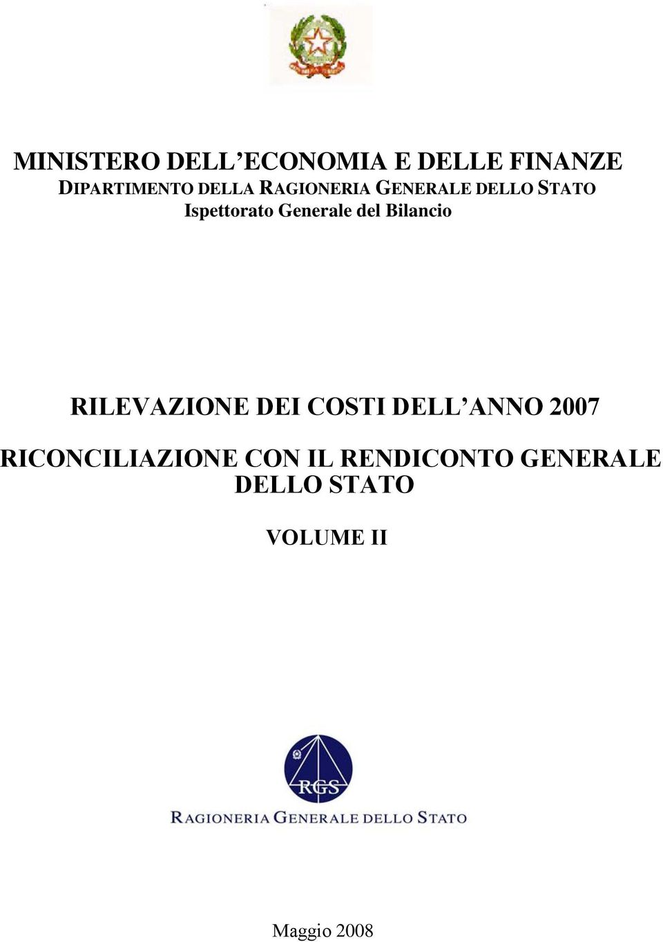 Ispettorato Generale del Bilancio RICONCILIAZIONE