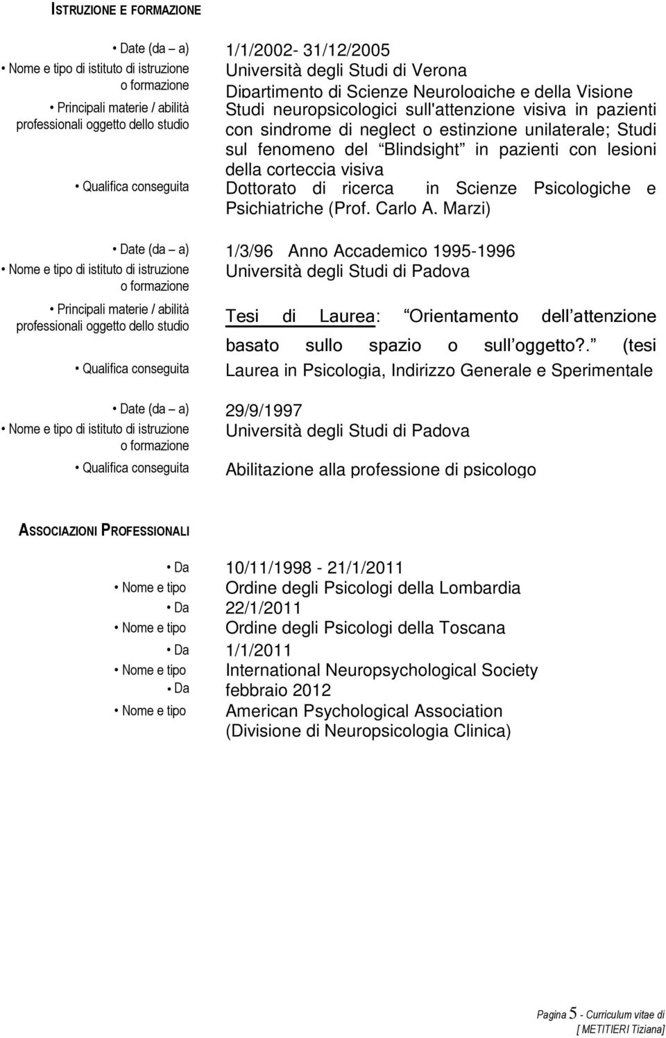 Psichiatriche (Prof. Carlo A.