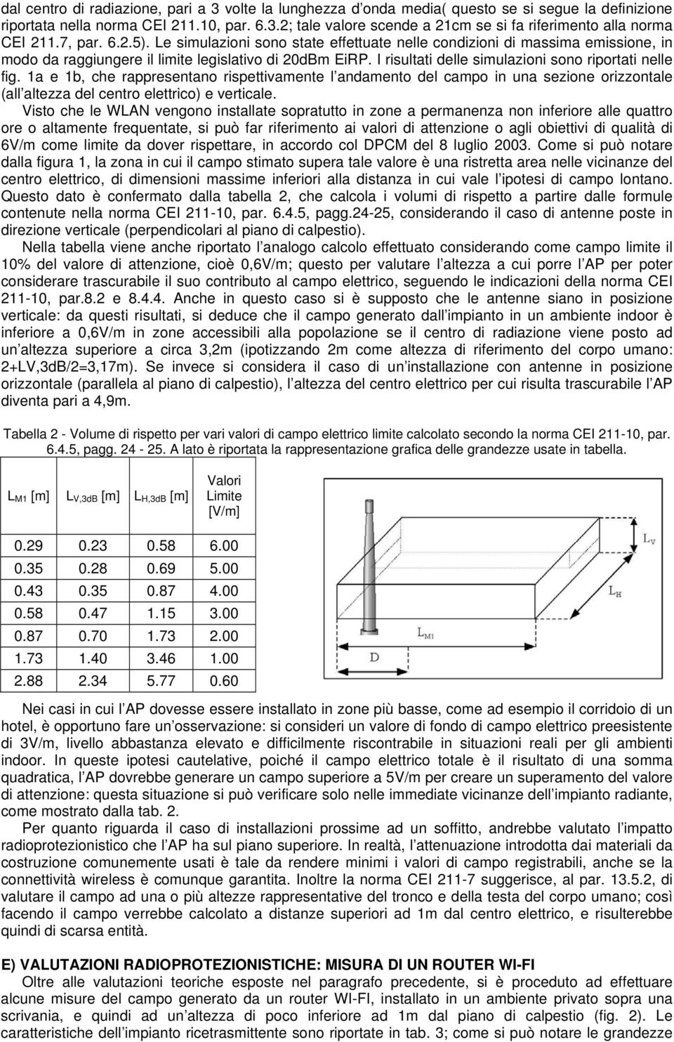 I risultati delle simulazioni sono riportati nelle fig. 1a e 1b, che rappresentano rispettivamente l andamento del campo in una sezione orizzontale (all altezza del centro elettrico) e verticale.