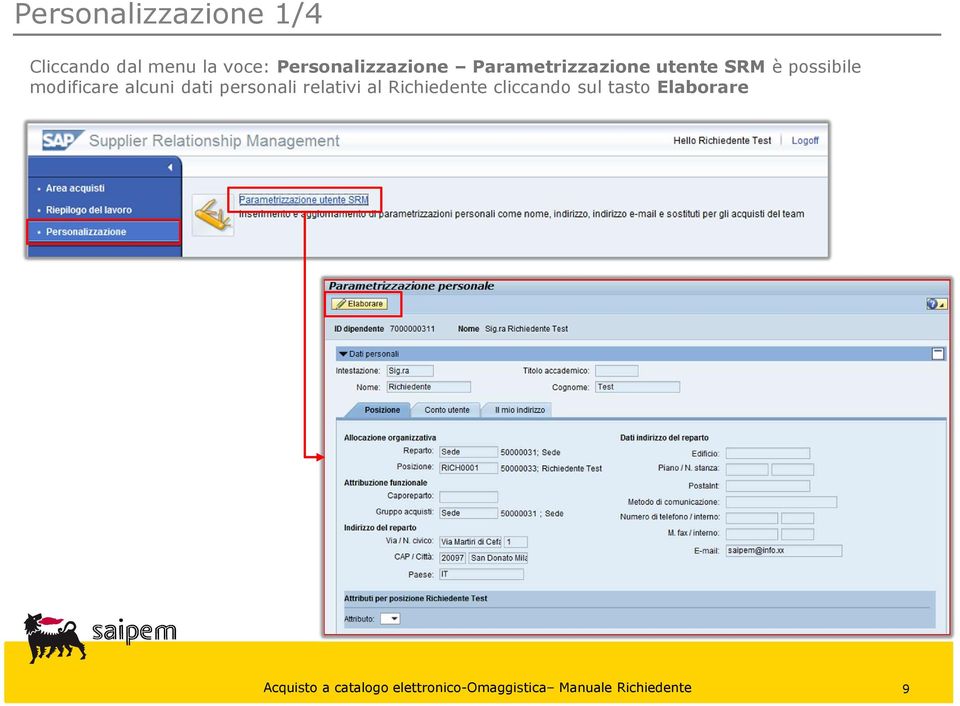 possibile modificare alcuni dati personali