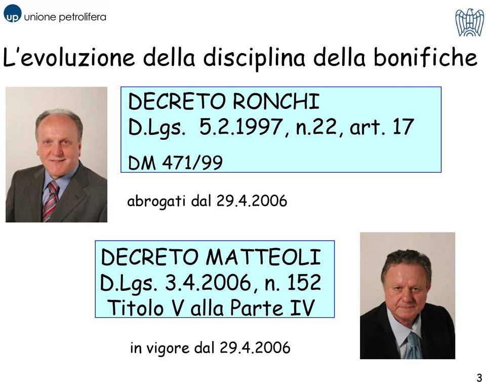 17 DM 471/99 abrogati dal 29.4.2006 DECRETO MATTEOLI D.