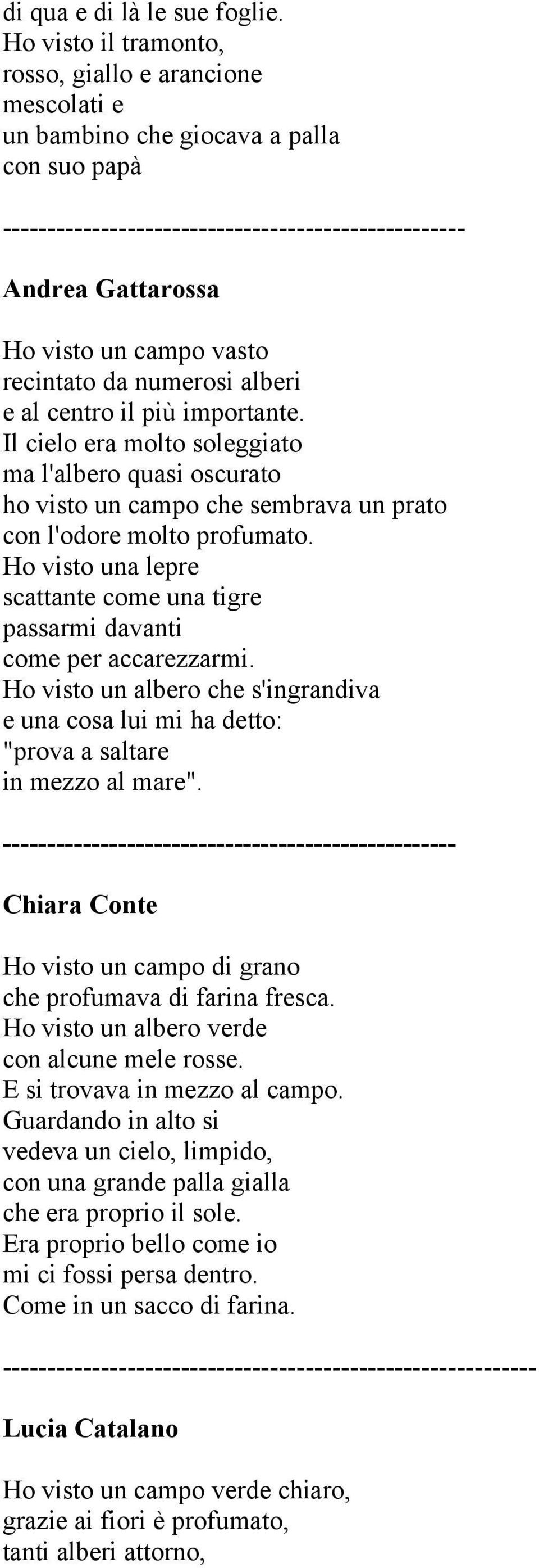 recintato da numerosi alberi e al centro il più importante. Il cielo era molto soleggiato ma l'albero quasi oscurato ho visto un campo che sembrava un prato con l'odore molto profumato.