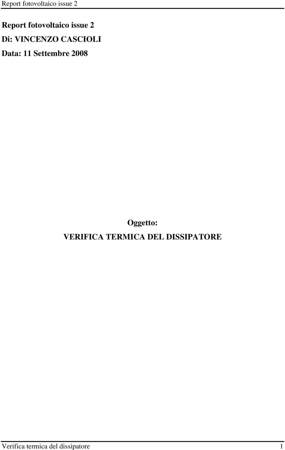 2008 Oggetto: VERIFICA TERMICA DEL