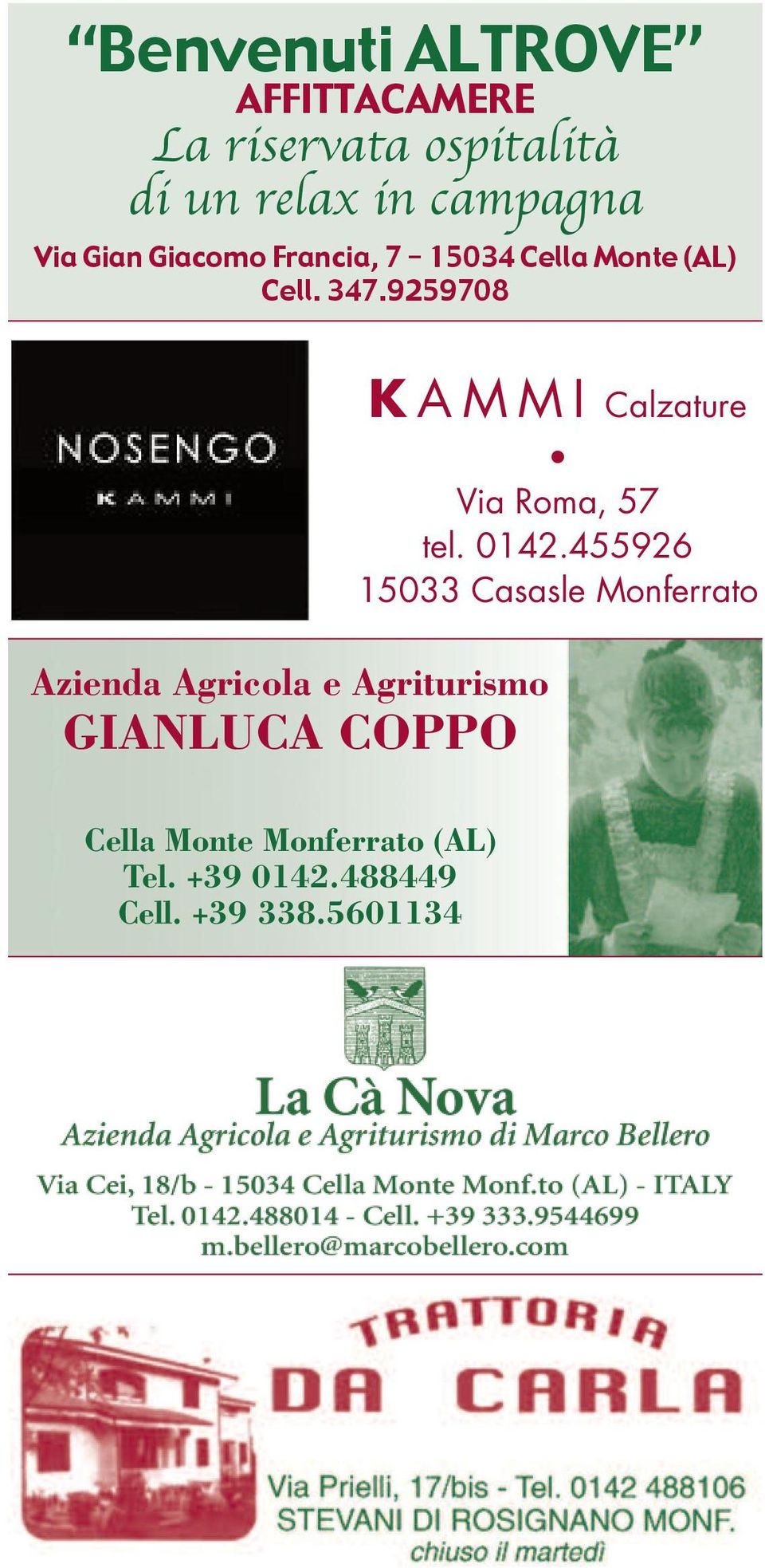 9259708 Azienda Agricola e Agriturismo GIANLUCA COPPO K A M M I Calzature Via Roma,