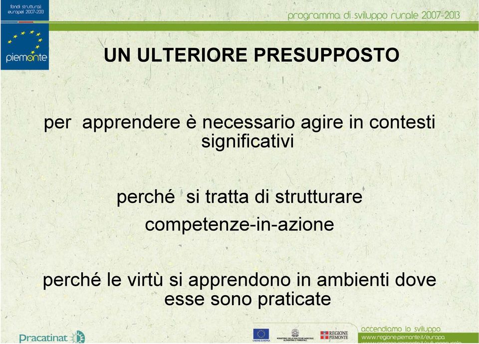 si tratta di strutturare competenze-in-azione