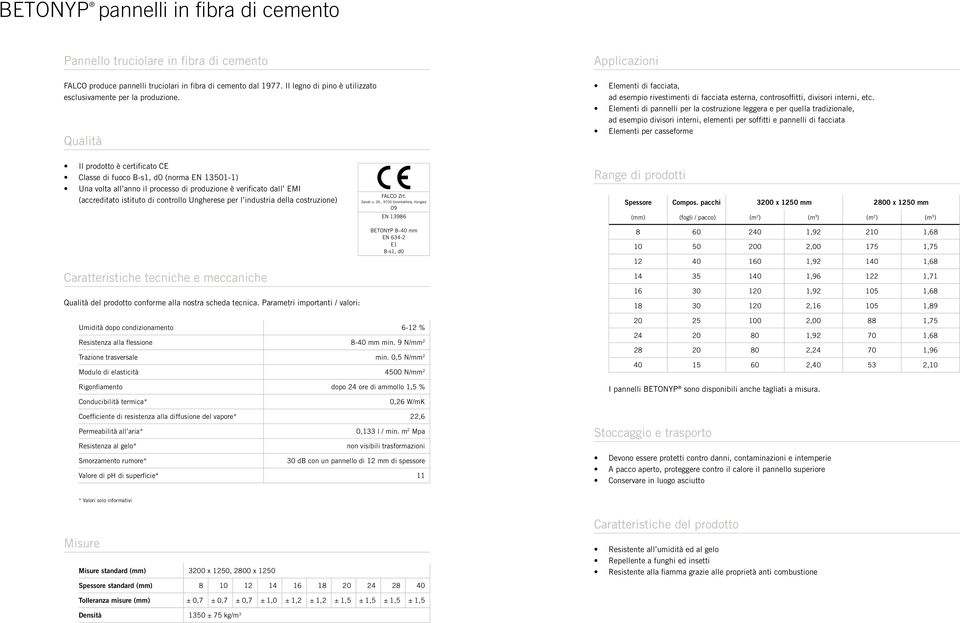 Elementi di pannelli per la costruzione leggera e per quella tradizionale, ad esempio divisori interni, elementi per soffitti e pannelli di facciata Elementi per casseforme Il prodotto è certificato