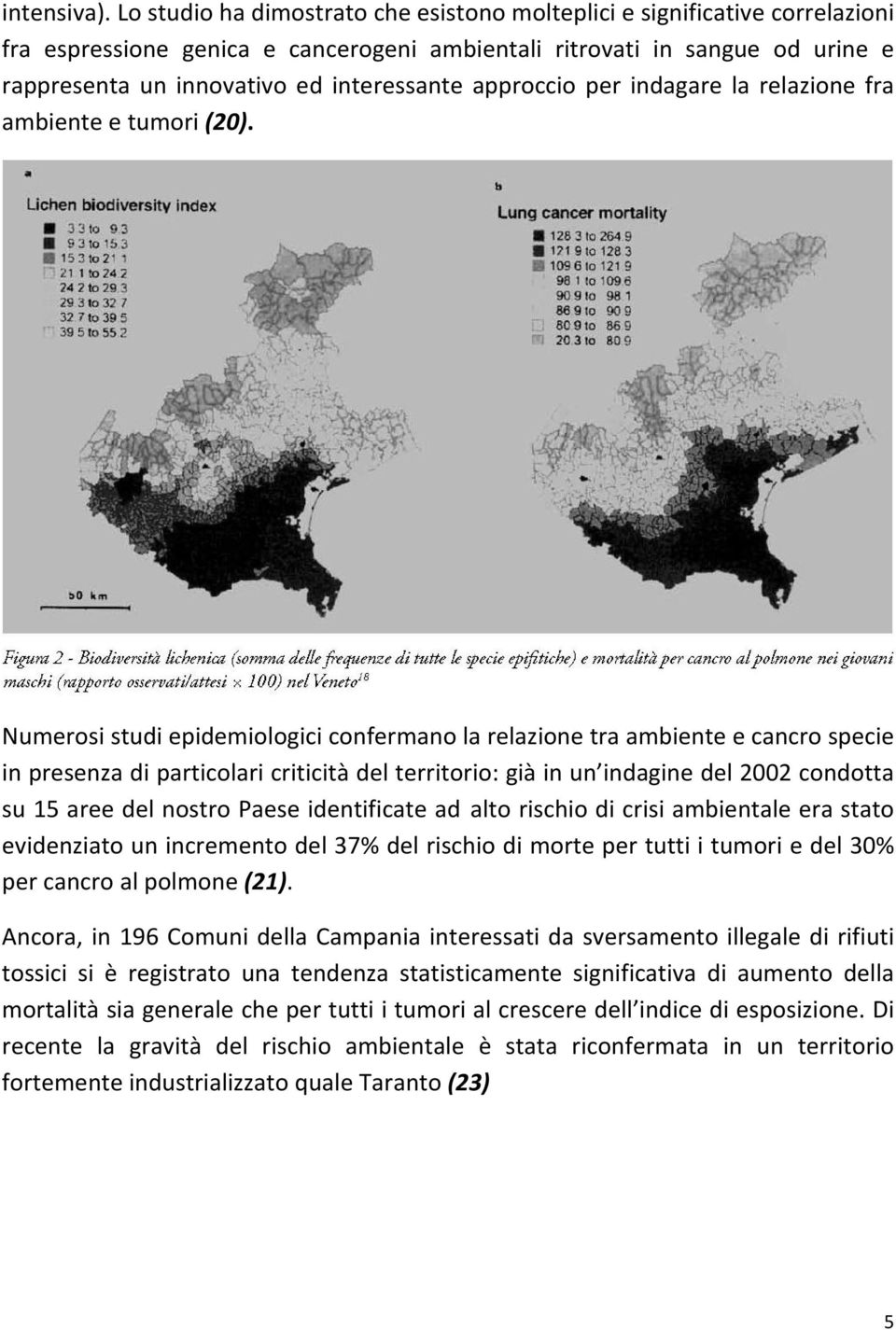 approccio per indagare la relazione fra ambiente e tumori (20).