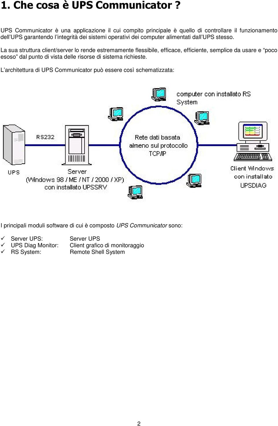 computer alimentati dall UPS stesso.