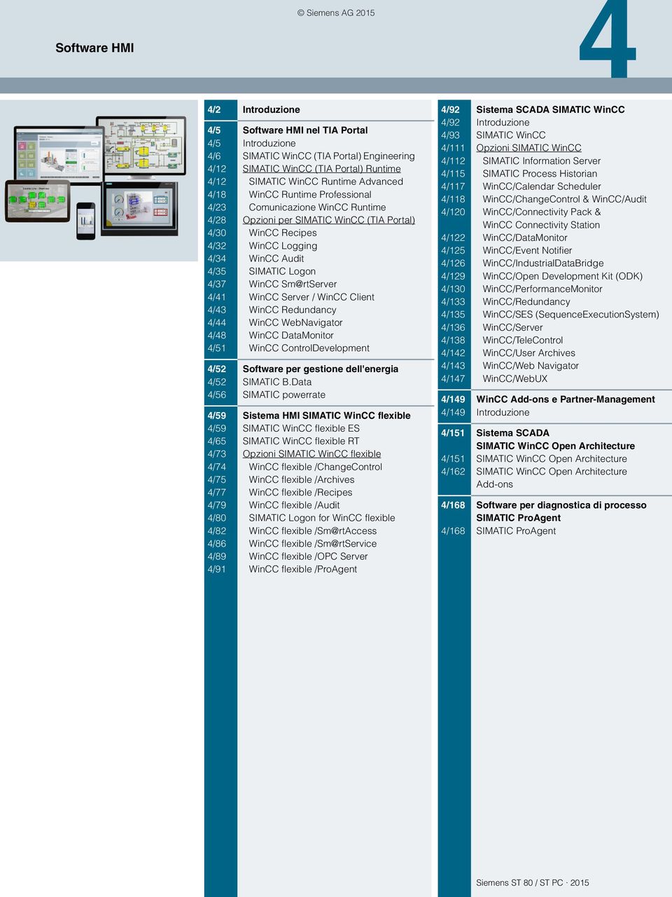 WinCC Client /3 WinCC Redundancy / WinCC WebNavigator /8 WinCC DataMonitor /51 WinCC ControlDevelopment /52 Software per gestione dell'energia /52 SIMATIC B.