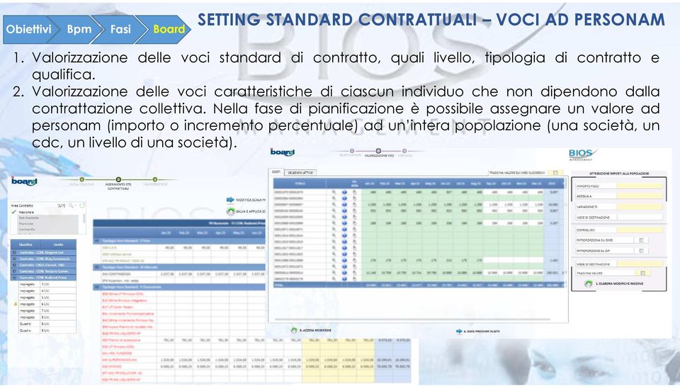 Valorizzazione delle voci caratteristiche di ciascun individuo che non dipendono dalla contrattazione