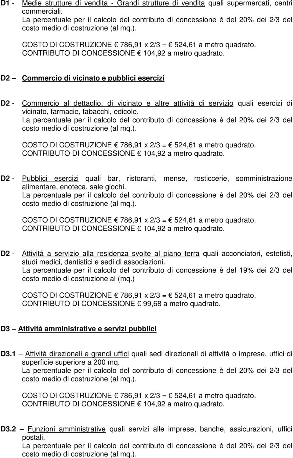 D2 - Pubblici esercizi quali bar, ristoranti, mense, rosticcerie, somministrazione alimentare, enoteca, sale giochi.