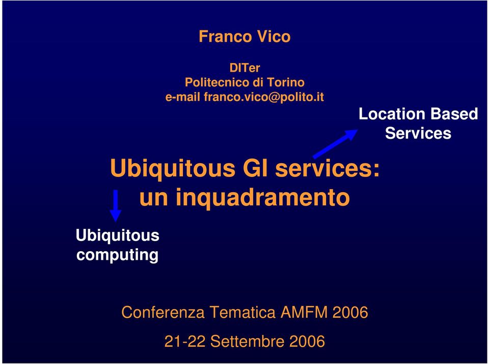 it Location Based Services Ubiquitous GI services: