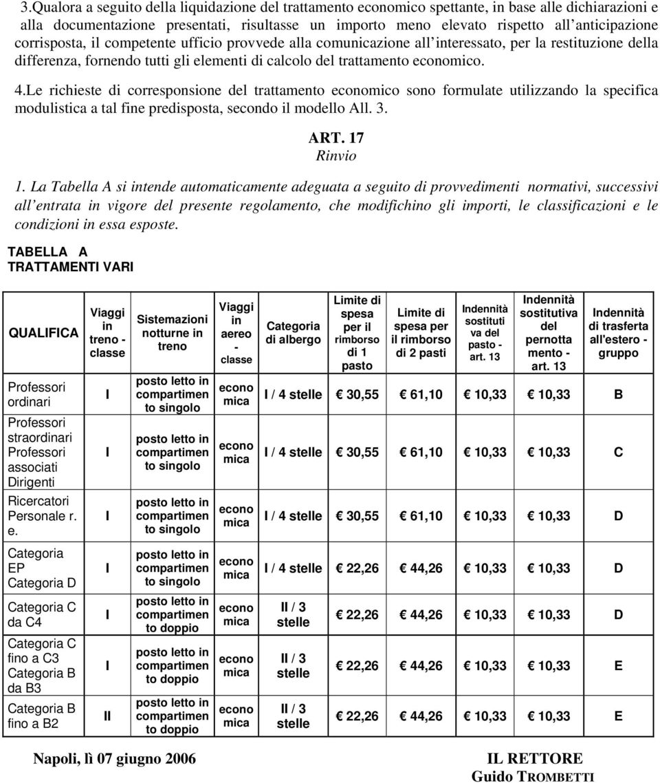 Le richieste di corresponsione del trattamento economico sono formulate utilizzando la specifica modulistica a tal fine predisposta, secondo il modello All. 3. ART. 17 Rinvio 1.