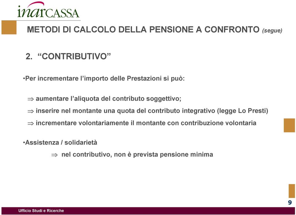 contributo soggettivo; inserire nel montante una quota del contributo integrativo (legge Lo