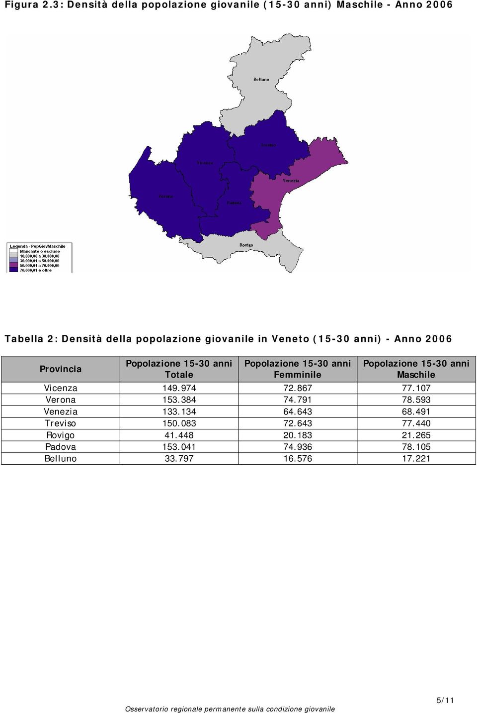 in Veneto (15-30 anni) - Anno 2006 Provincia Popolazione 15-30 anni Popolazione 15-30 anni Popolazione 15-30 anni
