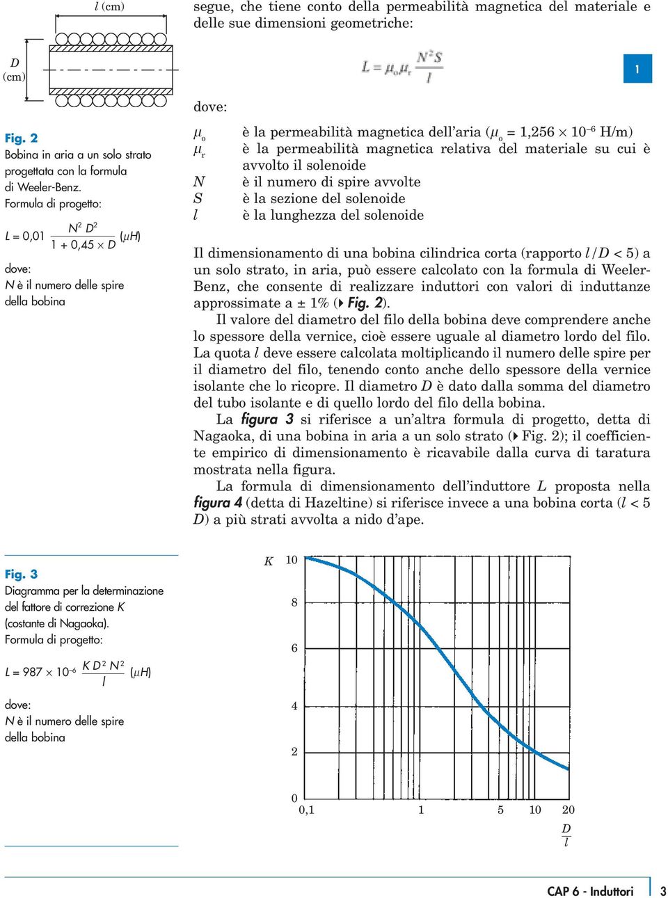 relativa del materiale su cui è avvolto il solenoide è il numero di spire avvolte è la sezione del solenoide è la lunghezza del solenoide Il dimensionamento di una bobina cilindrica corta (rapporto