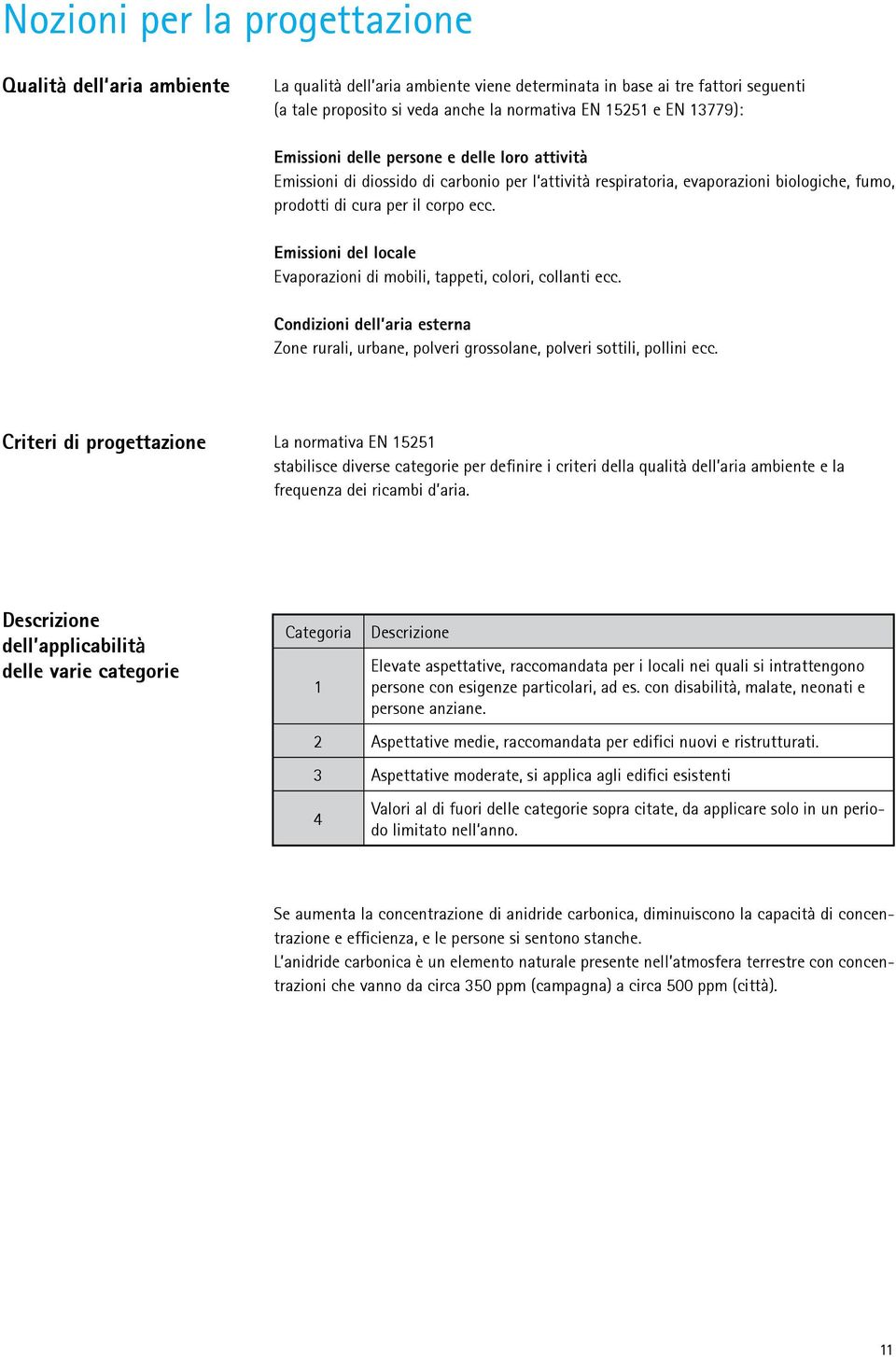 Emissioni del locale Evaporazioni di mobili, tappeti, colori, collanti ecc. Condizioni dell aria esterna Zone rurali, urbane, polveri grossolane, polveri sottili, pollini ecc.