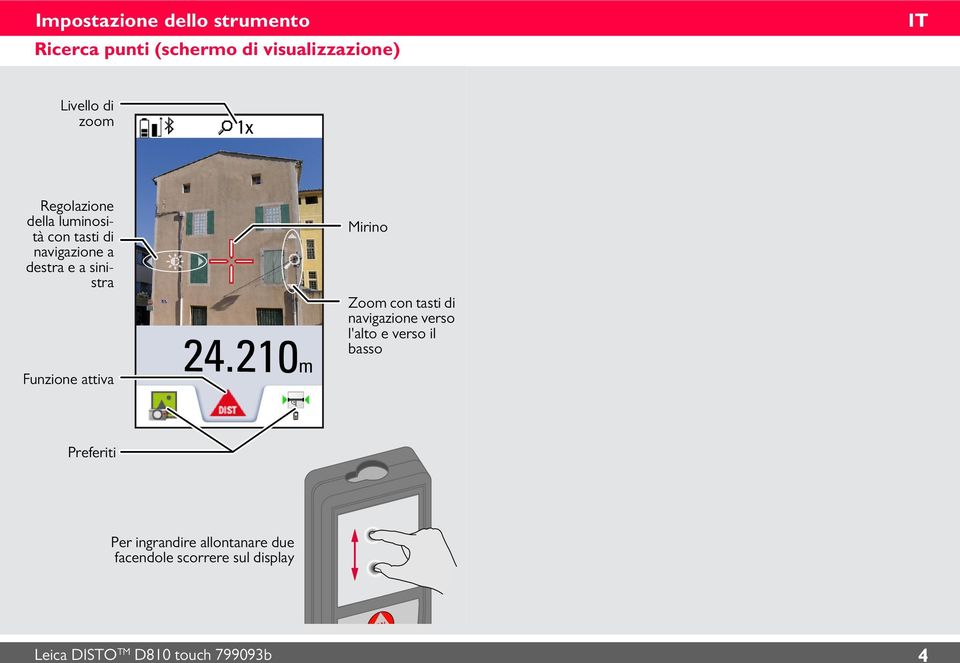 24.210m Mrno Zoom con tast d navgazone verso l'alto e verso l basso Prefert Per