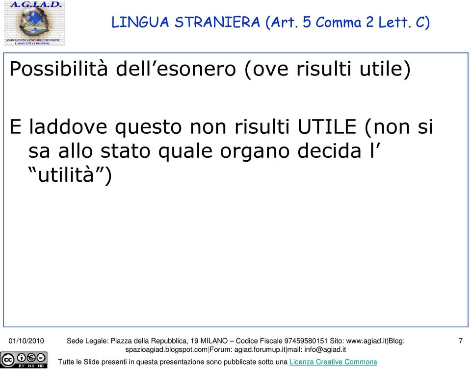 utile) E laddove questo non risulti UTILE