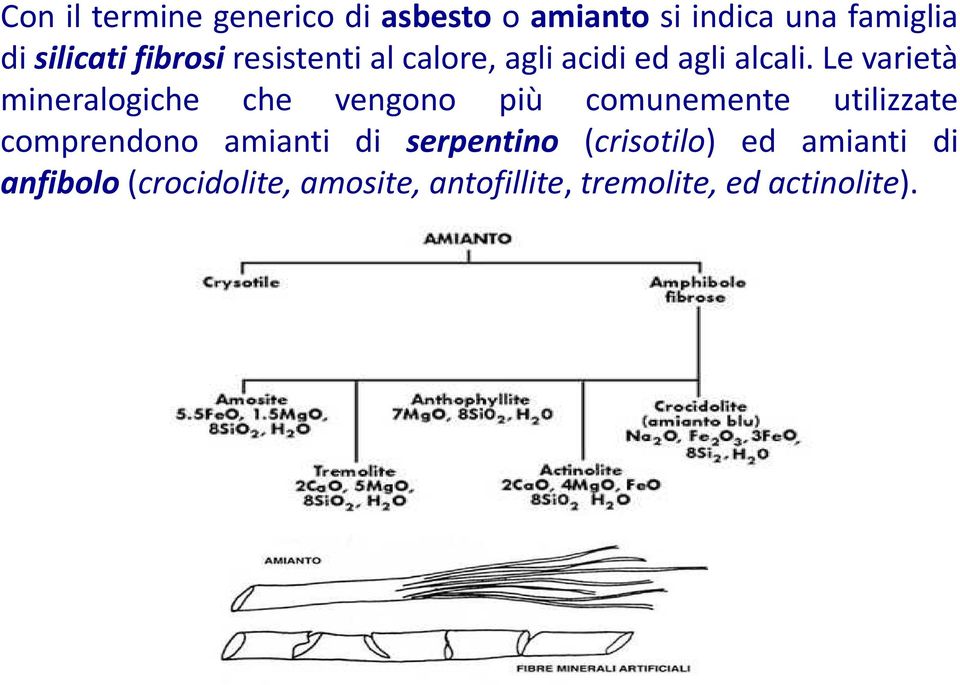 Le varietà mineralogiche che vengono più comunemente utilizzate comprendono