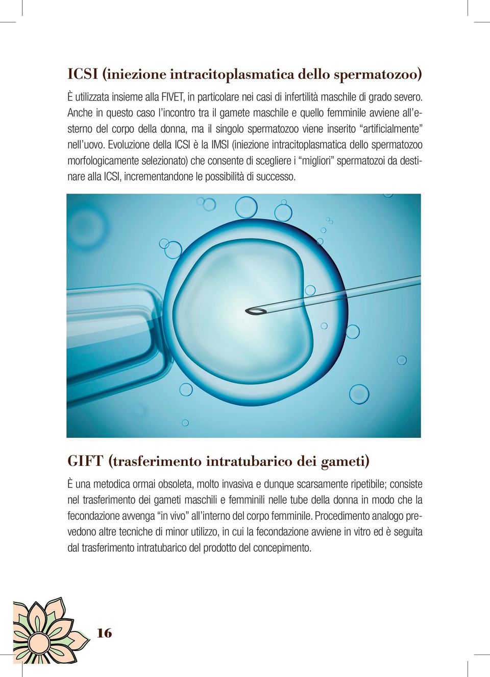 Evoluzione della ICSI è la IMSI (iniezione intracitoplasmatica dello spermatozoo morfologicamente selezionato) che consente di scegliere i migliori spermatozoi da destinare alla ICSI, incrementandone