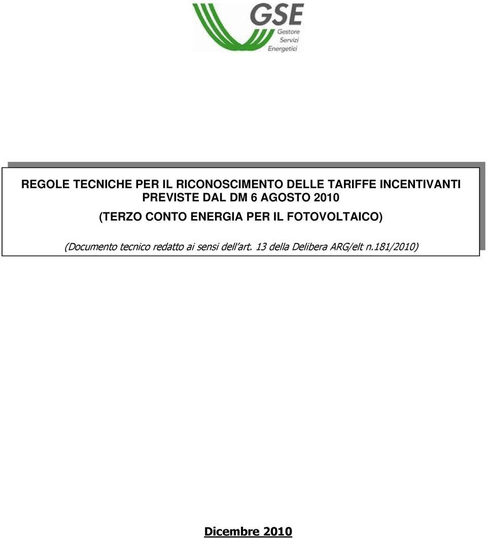 ENERGIA PER IL FOTOVOLTAICO) (Documento tecnico redatto ai