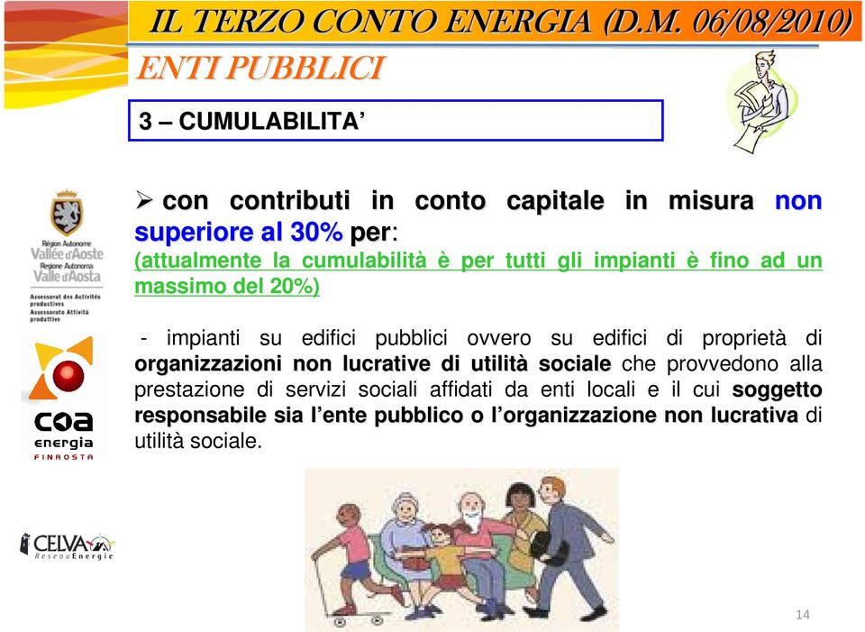 cumulabilità è per tutti gli impianti è fino ad un massimo del 20%) - impianti su edifici pubblici ovvero su edifici di proprietà