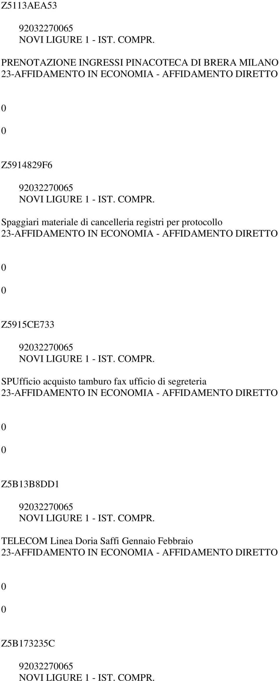 protocollo Z5915CE733 92322765 SPUfficio acquisto tamburo fax ufficio di