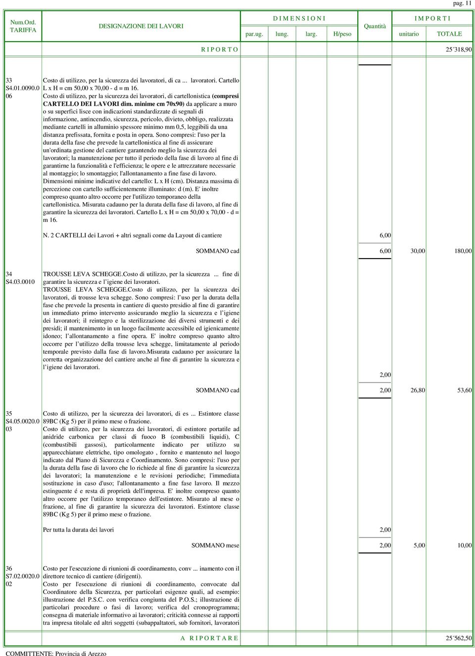 minime cm 70x90) da applicare a muro o su superfici lisce con indicazioni standardizzate di segnali di informazione, antincendio, sicurezza, pericolo, divieto, obbligo, realizzata mediante cartelli